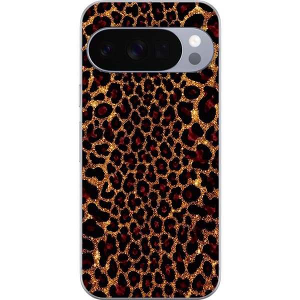 Kompatibelt Mobilskal till Google Pixel 10 Pro XL Guldfärgad glitterleopard guld