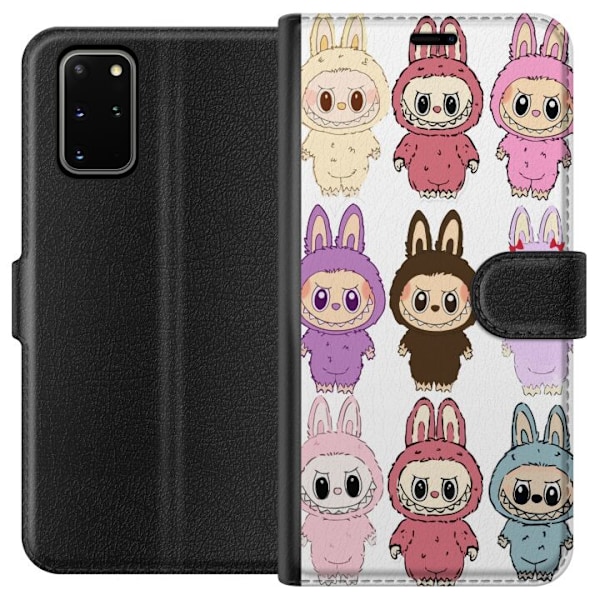 Samsung Galaxy S20+ Plånboksfodral Labubu Pink Monster – Popkonst med Kawaii-touch