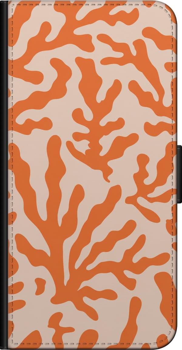 Kompatibelt Plånboksfodral till Sony Xperia 5 II Orange korallgrenar orange