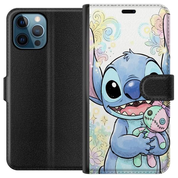 Kompatibelt Lommeboketui til Apple iPhone 12 Pro Stitch holder en liten patchworkdukke blant pastellblomster og glitrende mønstre