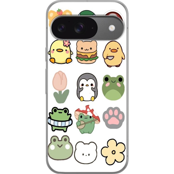 Google Pixel 9 Pro Läpinäkyvä kuori Kawaii Friends