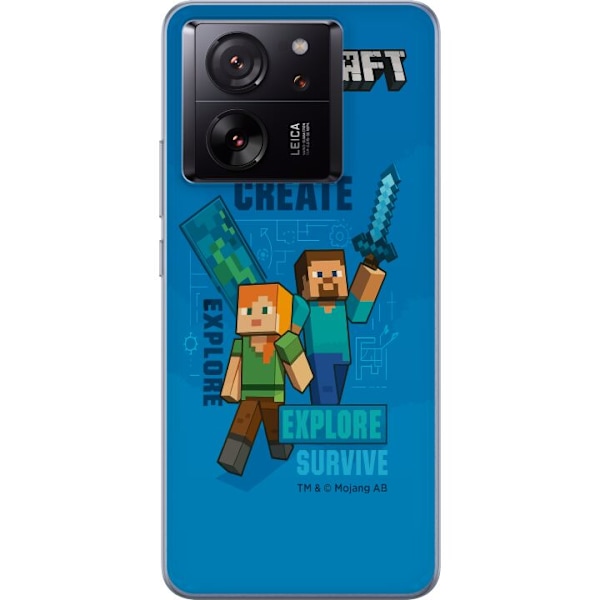 Xiaomi 13T Läpinäkyvä kuori Minecraft Luolastot