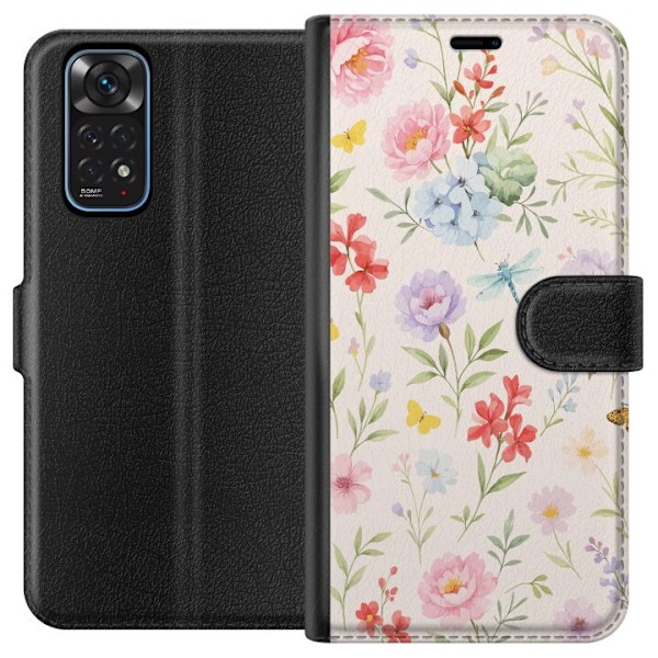 Xiaomi Redmi Note 11 Tegnebogsetui Blomster