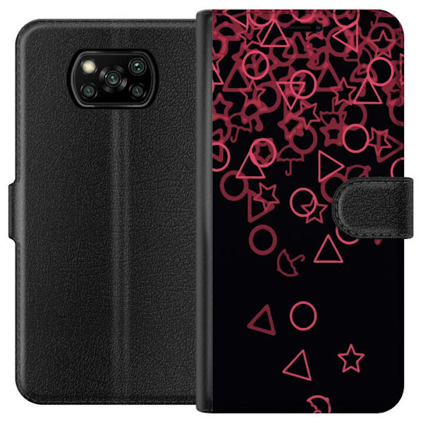 Xiaomi Poco X3 NFC Plånboksfodral Squid Game Ikoner Serie Design Populärt TV Spel Ikoner Grafiskt Motiv Asiatisk Trend Dramaserie