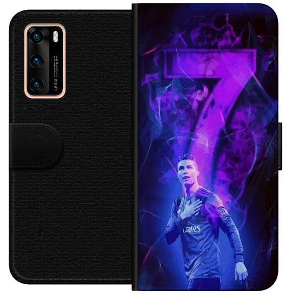 Huawei P40 Tegnebogsetui Ronaldo 7 - Fodboldlegende i Handling for Fans