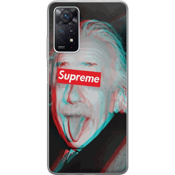 Xiaomi Redmi Note 11 Pro 5G Genomskinligt Skal Supreme Albert Einstein 3D Motiv Streetwear Design Populär Vetenskap Ikoniskt Grafiskt Urban Art