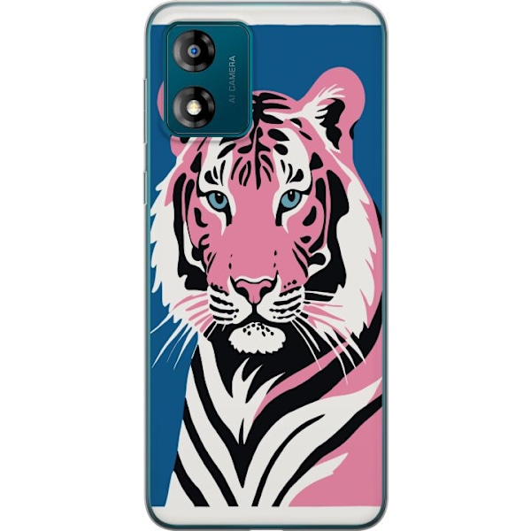 Motorola Moto E13 Genomskinligt Skal Thoughtful Tiger