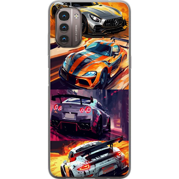 Nokia G21 Läpinäkyvä kuori Ralli kuume - vauhdikas teema ralliautoilla