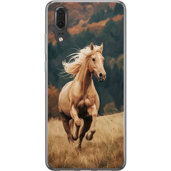 Huawei P20 Läpinäkyvä kuori Juokseva Hevonen