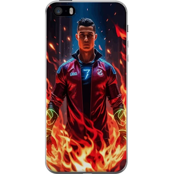 Apple iPhone SE (2016) Genomskinligt Skal Ronaldo Inferno – fotbollshjälte i eldflammor