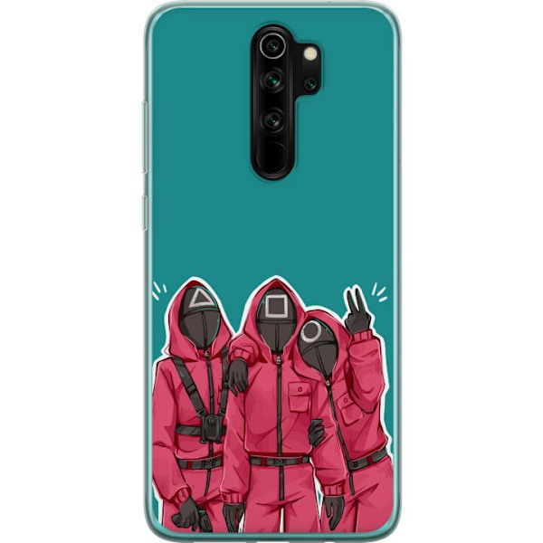 Xiaomi Redmi Note 8 Pro  Gennemsigtig cover Squid Game Karakterer Grafisk Design Seriefigurer Populær TV Motiv Asiatisk Stil Spændende Trend