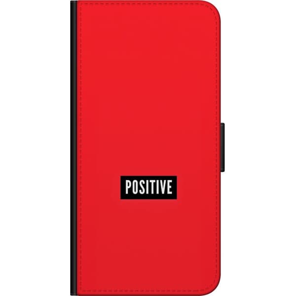 Kompatibel Tegnebogsetui til Samsung Galaxy A11 Positive text rød