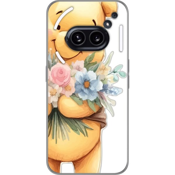 Nothing Phone (2a) Gjennomsiktig deksel Nalle Puh med blomster