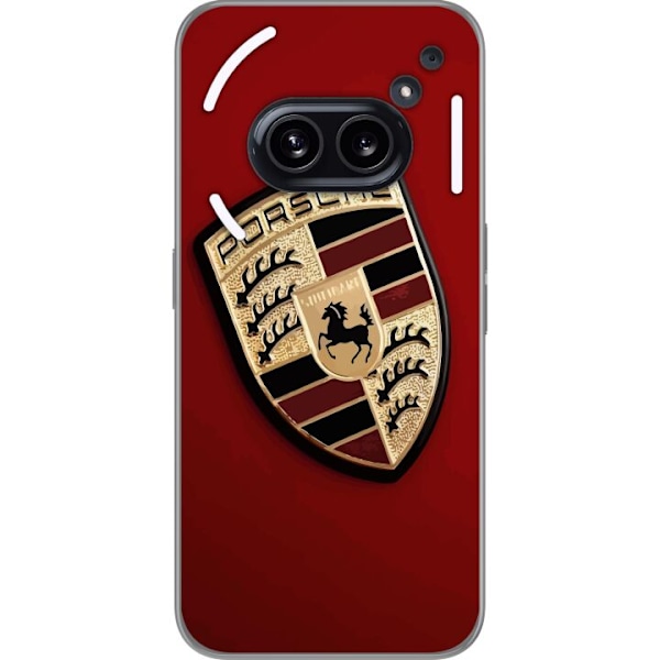 Nothing Phone (2a) Gennemsigtig cover Mobil etui med stilfuld Porce-logo i sort og hvid