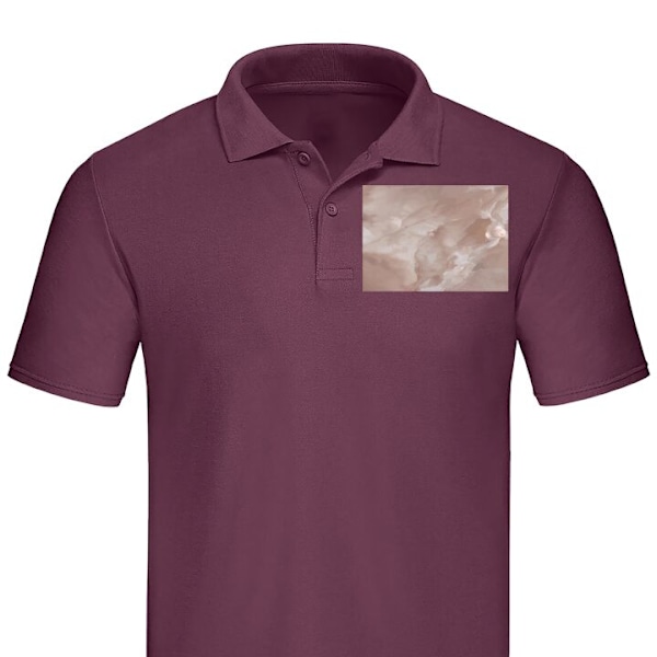 Poloshirt til Voksen | Elegant Poloshirt Rosa Marmor Bordeaux Stor