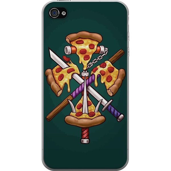 Apple iPhone 4 Genomskinligt Skal Pizza