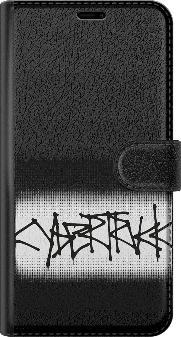 Kompatibel Tegnebogsetui til Google Pixel 9 Pro Sorte takkede graffitibogstaver mellem to sorte rastertonede felter sort
