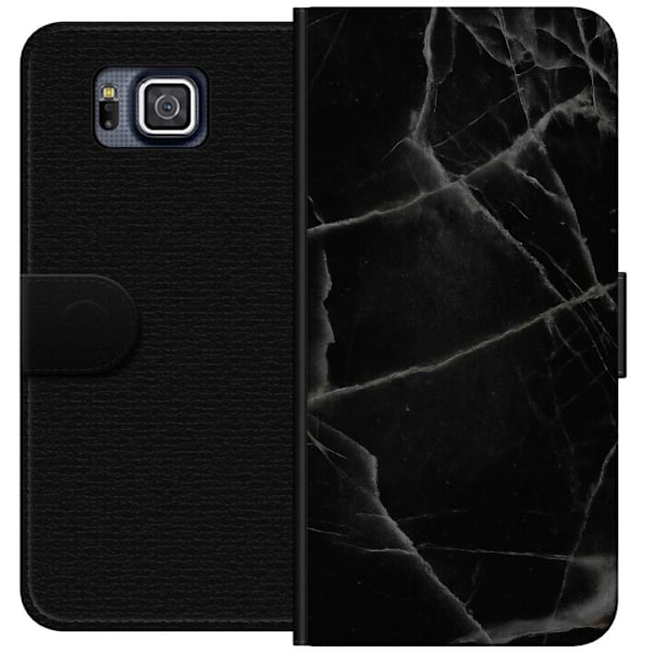 Samsung Galaxy Alpha Lompakkokotelo Musta marmori