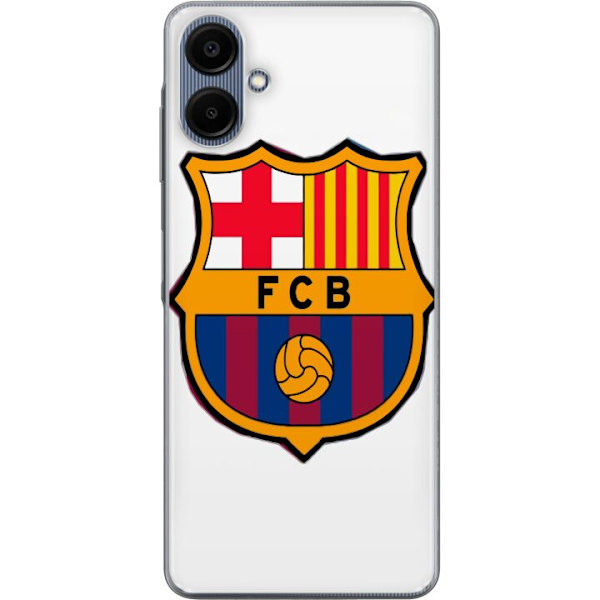 Samsung Galaxy A06 Genomskinligt Skal FC Barcelona Emblem Fotboll Katalonien Blå Röd Klubblogo Stolthet La Liga Fans Ikoniskt Motiv