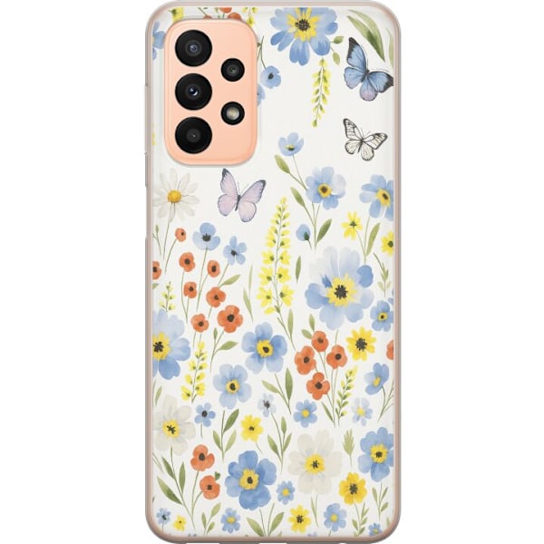 Samsung Galaxy A23 Genomskinligt Skal Sommarblommor
