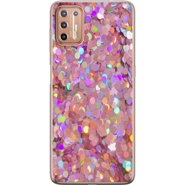 Motorola Moto G9 Plus Gjennomsiktig deksel Rosa Glitter