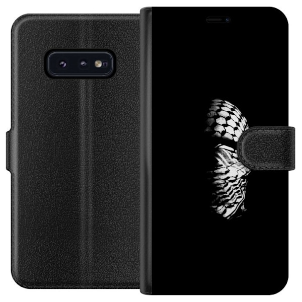 Samsung Galaxy S10e Tegnebogsetui Keffiyeh-mønster - klassisk sort-hvid palæstinensisk tørklæde med kulturel betydning