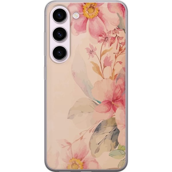 Samsung Galaxy S23 Genomskinligt Skal Färgglada Blommor