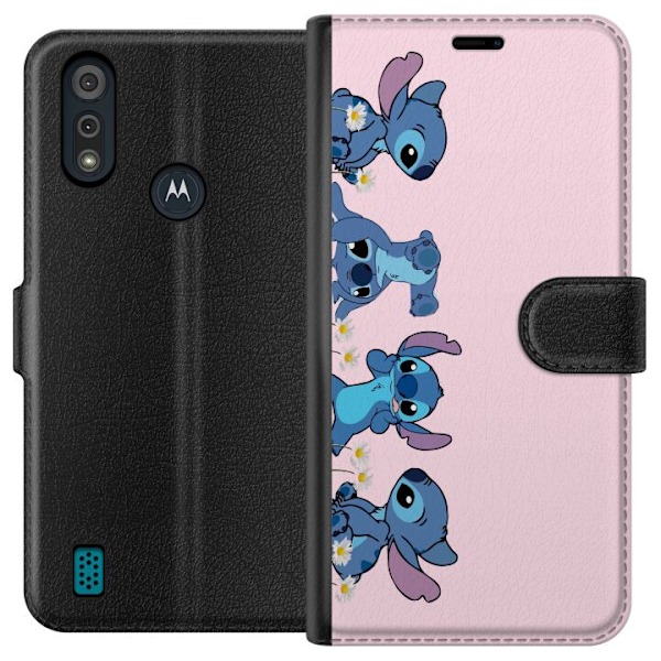Motorola Moto E6i Plånboksfodral Stitch Skratt & Bus – Perf