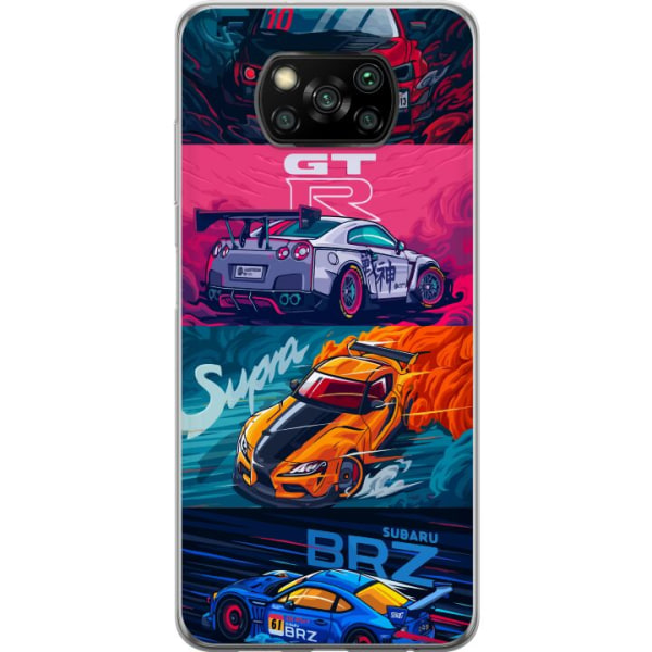 Xiaomi Poco X3 NFC Gennemsigtig cover Subaru Racing