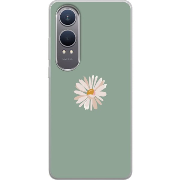 OnePlus Nord CE4 Lite Genomskinligt Skal Grön Minimalblomma