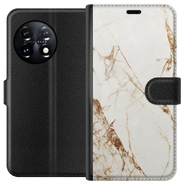 OnePlus 11R Lommeboketui Hvit marmor