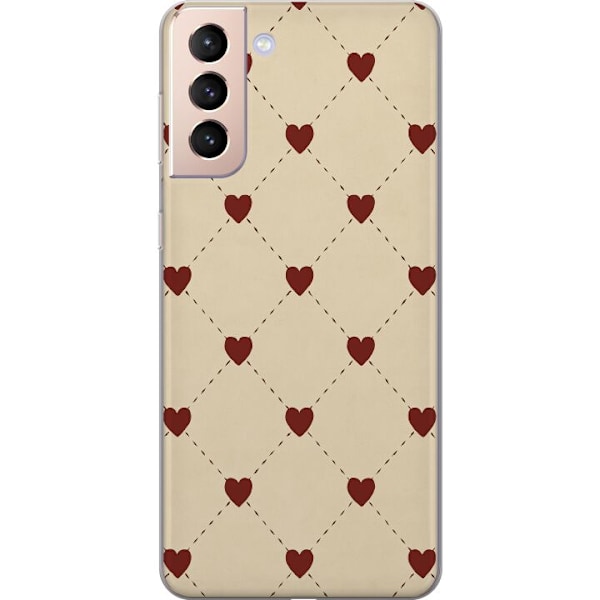 Samsung Galaxy S21 Läpinäkyvä kuori Sydänverkko
