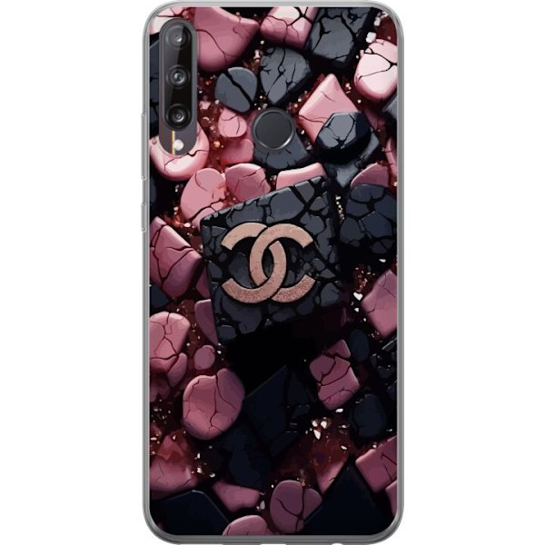 Huawei P40 lite E Gennemsigtig cover Chanel Sort og Lyserød