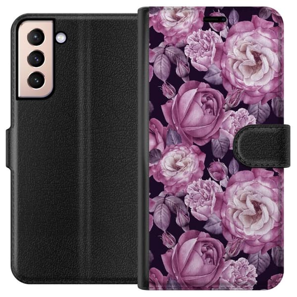 Kompatibelt Plånboksfodral till Samsung Galaxy S21 Blommor
