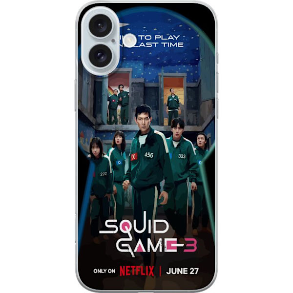 Apple iPhone 16 Plus Läpinäkyvä kuori Squid Game Kausi 3 TV-sarjan hahmot Suositut TV-sarja Motiivit Ikoni Jännitys Draama Aasialainen suunnittelu