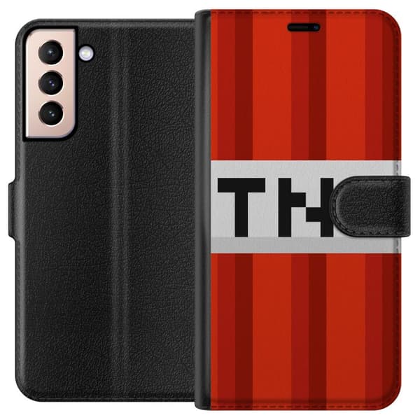 Kompatibelt Plånboksfodral till Samsung Galaxy S21 Minecraft TNT