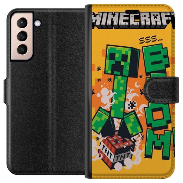 Kompatibelt Plånboksfodral till Samsung Galaxy S21 Minecraft Boom