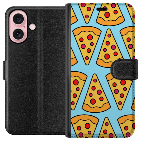 Apple iPhone 16 Lommeboketui Pizza Mønster