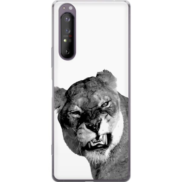 Sony Xperia 1 II Genomskinligt Skal Lejon Konst Artistiskt Djurmotiv Afrikanskt Stil Djungel Känsla Grafiskt Motiv Hemdekor Djurtema