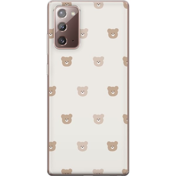 Samsung Galaxy Note20 Läpinäkyvä kuori Teddy-tausta - söp