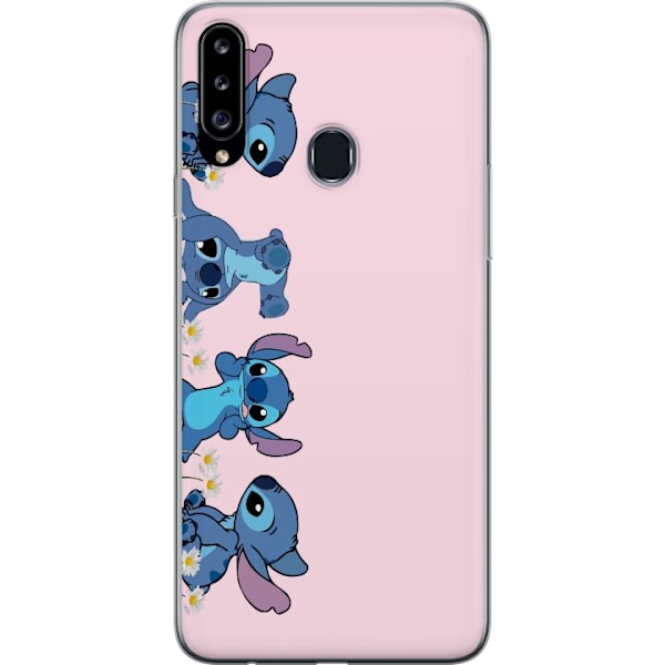 Samsung Galaxy A20s Läpinäkyvä kuori  Stitch Nauru & Leikki
