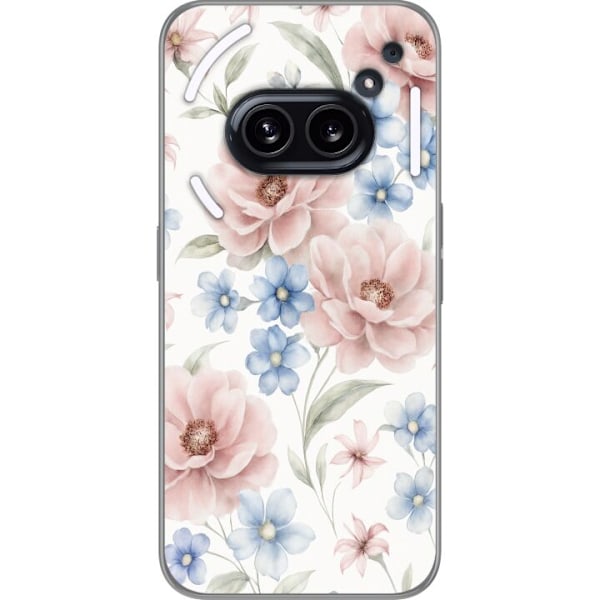 Nothing Phone (2a) Plus Genomskinligt Skal Romantiska blommor