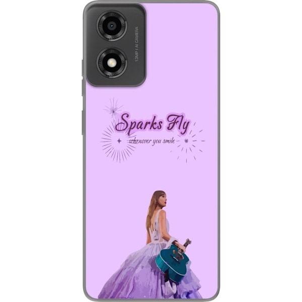 Motorola Moto E14 Läpinäkyvä kuori Taylor Swift - Sparks Fl