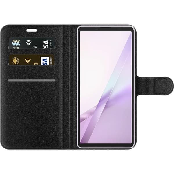 Kompatibel Tegnebogsetui til Sony Xperia 10 VIII Neonflow sort
