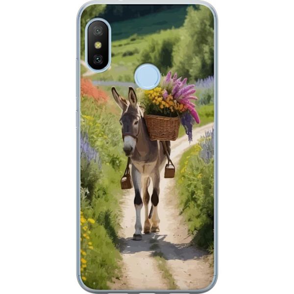 Xiaomi Mi A2 Lite Läpinäkyvä kuori Aasi Eläinaihe Rauhallinen Suunnittelu Luontoaihe Suosittu Koristelu Huumori Graafinen Eläinteema Eksoottinen