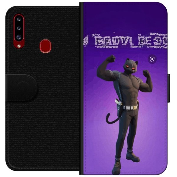 Samsung Galaxy A20s Tegnebogsetui Fortnite - Meowscles