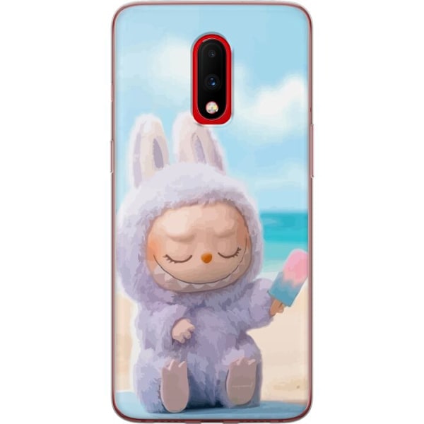 OnePlus 7 Gjennomsiktig deksel Labubu Pink Stemning