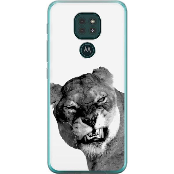 Motorola Moto G9 Play Läpinäkyvä kuori Leijona Taiteellinen Eläinaihe Afrikkalainen Tyyli Viidakon Tunnelma Graafinen Suunnittelu Kotikoristeet El