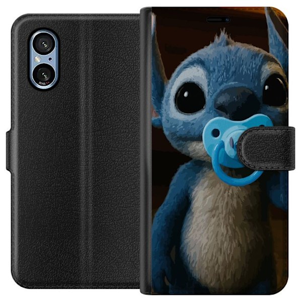 Sony Xperia 10 VI Lompakkokotelo Stitch & Napp - vauvateema söpöllä hahmolla