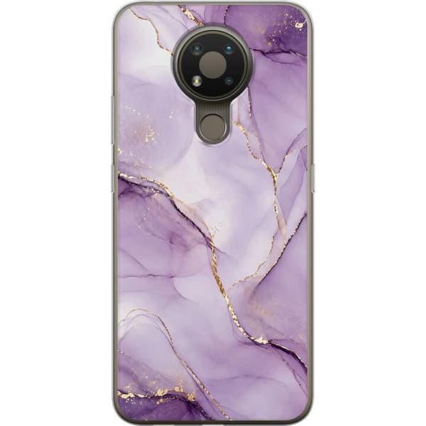 Kompatibelt Mobilskal till Nokia 3.4 Lilac Gold Flow lila